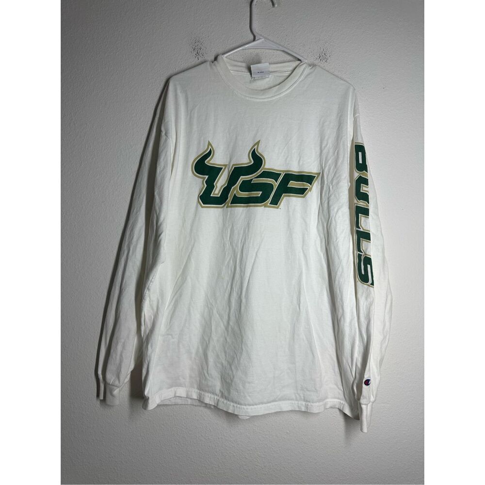 Vintage USF Bulls Champion Spell-Out Longsleeve Cotton Size XL See Description